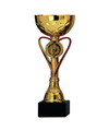 Luxe trofee-prijs beker goud met rood hart kunststof 20 x 8 cm