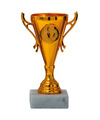 Luxe trofee-prijs beker met sierlijke oren brons kunststof 13 x 8 cm