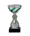 Luxe trofee-prijs beker zilver-groen kunststof 19 x 10 cm