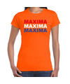 Maxima t-shirt oranje voor dames Koningsdag shirts