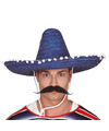 Mexicaanse Sombrero hoed voor heren carnaval-verkleed accessoires blauw