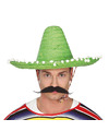 Mexicaanse Sombrero hoed voor heren carnaval-verkleed accessoires groen met ornamenten