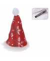 Mini kerstmutsje met sneeuwvlokken op clip