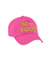 Mrs. FOUT pet -cap roze met goud bedrukking dames