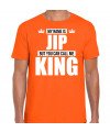 Naam cadeau t-shirt my name is Jip but you can call me King oranje voor heren