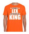 Naam cadeau t-shirt my name is Lex but you can call me King oranje voor heren