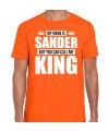 Naam cadeau t-shirt my name is Sander but you can call me King oranje voor heren