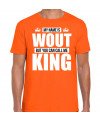 Naam cadeau t-shirt my name is Wout but you can call me King oranje voor heren