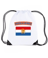 Nederland nylon rugzak wit met Nederlandse vlag