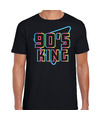 Nineties party verkleed t-shirt heren jaren 90 feest outfit 90s king zwart