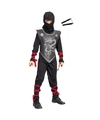 Ninja kostuum maat L met vechtstokken voor kinderen