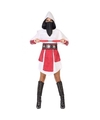 Ninja vechter verkleed jurk-kostuum wit-rood voor dames