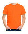Oranje basic t-shirt met ronde hals voor kinderen-unisex van katoen