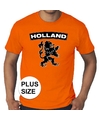 Oranje Holland shirt met zwarte leeuw grote maten shirt heren