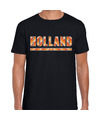 Oranje-Holland supporter t-shirt zwart voor heren