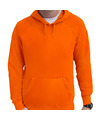 Oranje hoodie-sweater raglan met capuchon voor heren