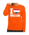 Oranje I love Willem sweater dames