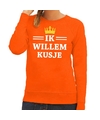 Oranje Ik Willem kusje sweater dames