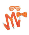 Oranje-Koningsdag supporters verkleed set heren-dames bril-bretels-vlinderdas