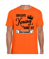 Oranje Koningsdag t-shirt echte Koning komt uit Amsterdam heren