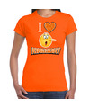 Oranje Koningsdag t-shirt I love kingsday dames