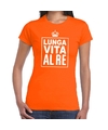Oranje Lunga vita al Re Italiaans t-shirt dames