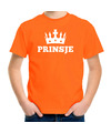 Oranje Prinsje met kroon t-shirt jongens
