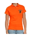 Oranje supporter poloshirt Holland met leeuw oranje voor dames