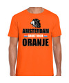 Oranje t-shirt Amsterdam brult voor oranje heren Holland-Nederland supporter shirt EK- WK
