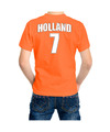 Oranje t-shirt met rugnummer 7 Holland-Nederland fan shirt voor kinderen