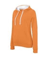 Oranje-witte sweater-trui hoodie voor dames