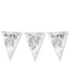 Paperdreams Vlaggenlijn Mrs. & Mrs. huwelijks feest-party zilver-wit 10m