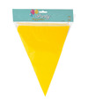 Party Vlaggenlijn binnen-buiten plastic geel 600 cm 25 vlaggetjes