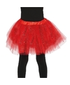 Petticoat-tutu verkleed rokje rood glitters 31 cm voor meisjes