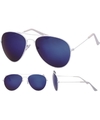 Piloten zonnebril wit met blauwe glazen voor volwassenen