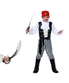 Piraten kostuum maat S met zwaard voor kids