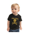 Piraten verkleedkleding shirt goud glitter zwart voor babys