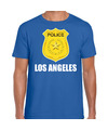 Police-politie embleem Los Angeles verkleed t-shirt blauw voor heren