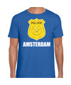 Politie embleem Amsterdam verkleed t-shirt blauw voor heren