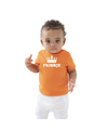 Prinsje met kroon Koningsdag t-shirt oranje baby-peuter voor jongens