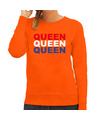 Queen sweater oranje voor dames Koningsdag truien