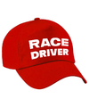 Race driver-auto coureur verkleed pet rood voor kinderen