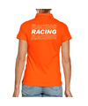 Racing supporter-race fan polo shirt oranje voor dames