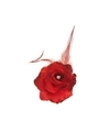 Rode deco bloem met speld-elastiek