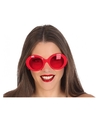 Rode ronde dames hippe verkleed zonnebril