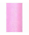 Rollen Glitter tule gaatjes stof roze 15 x 900 cm breed