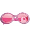 Roze disco dames party bril met glitters