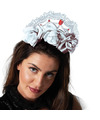 Rozen-bloemen verkleed diadeem-tiara-kroon wit kunststof volwassenen