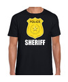 Sheriff police-politie embleem t-shirt zwart voor heren