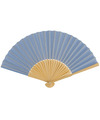 Spaanse handwaaier pastelkleuren korenblauw bamboe-papier 21 cm